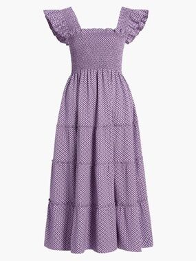 Hill House Home Ellie Nap Dress NWT - Plum Floral Jacquard